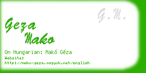 geza mako business card