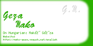 geza mako business card